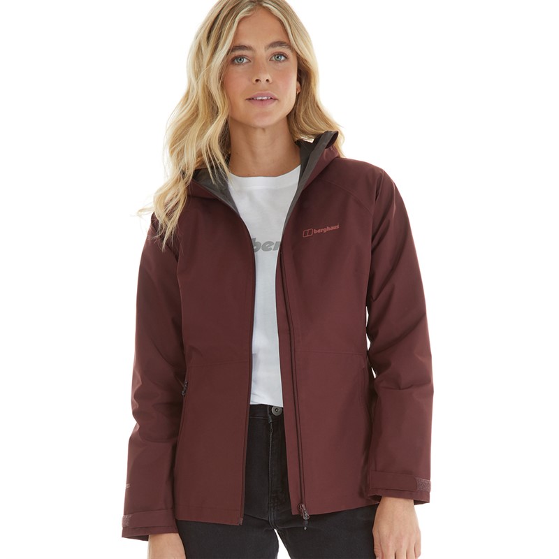 Berghaus Womens Paclite Gore-Tex Waterproof Shell Jacket Decadent Chocolate