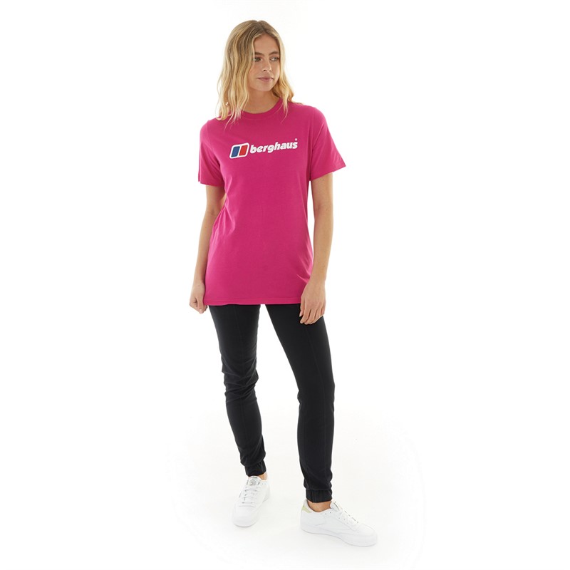 Berghaus Womens Boyfriend Big Classic Logo T-Shirt Pink/Pink