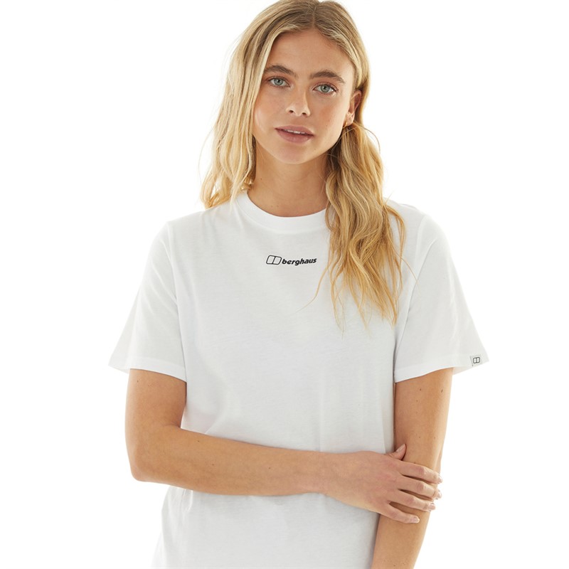 Berghaus Womens Boyfriend Dolomites MTN T-Shirt White