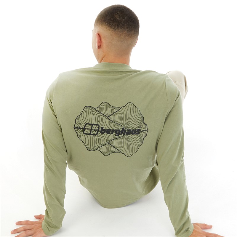 Berghaus Mens Mirror Peak Long Sleeve T-Shirt Green/Green