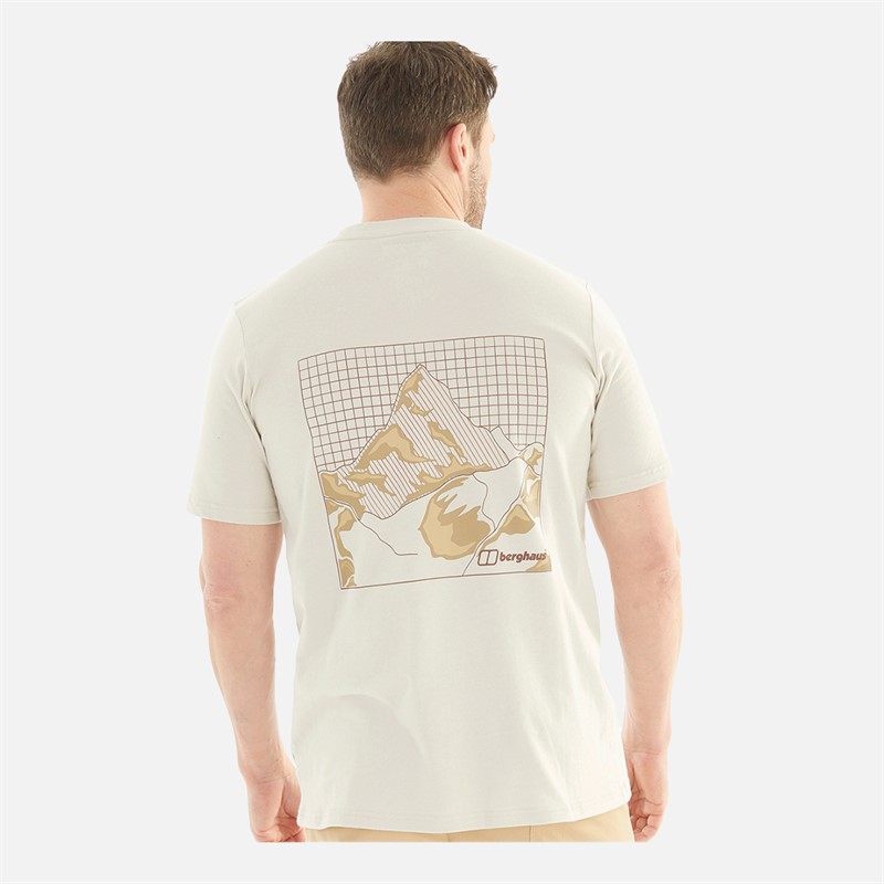 Berghaus Mens Grid Peak T-Shirt Ecru/Ecru