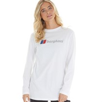 Berghaus Womens Boyfriend Big Classic Logo Long Sleeve T-Shirt White