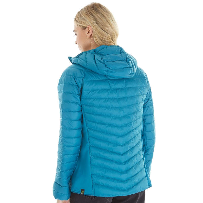 Berghaus Womens Tephra Stretch Reflect 2.0 Hydrodown Insulated Padded Hooded Down Jacket Turquoise/Turquoise