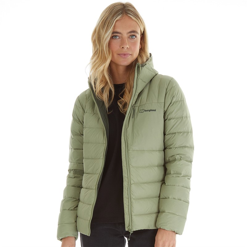 Berghaus Womens Silksworth Hydrodown Insulated Padded Hooded Down Jacket Green/Green