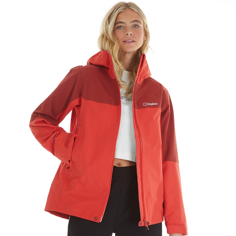 Buy Berghaus Womens Highland Storm 3L Hydroshell Waterproof Jacket Red Dark Red