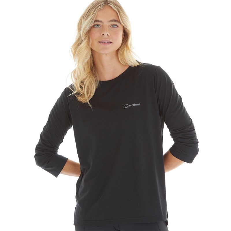 Berghaus Womens Relaxed Long Sleeve Tech T-Shirt Black/Black