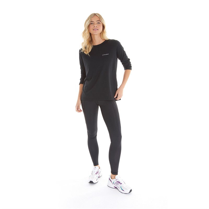 Berghaus Womens Relaxed Long Sleeve Tech T-Shirt Black/Black