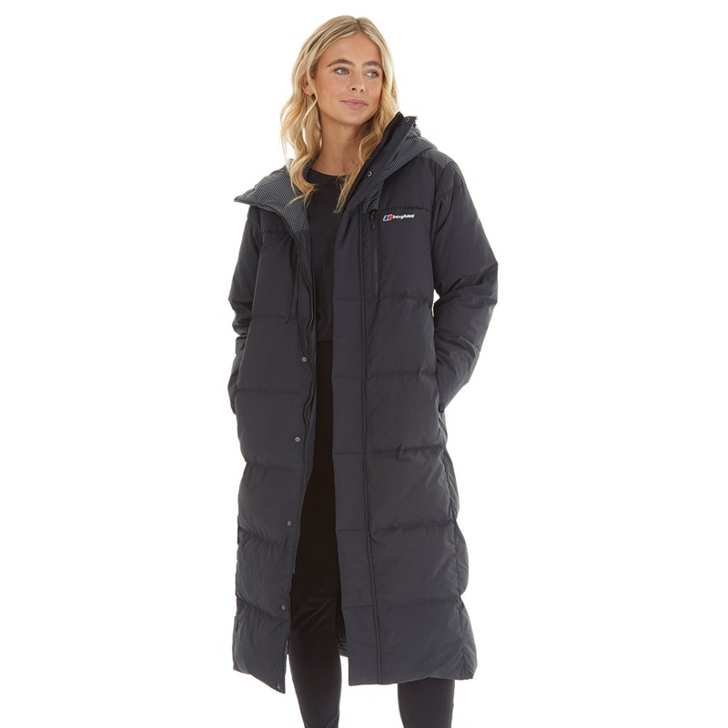 Buy Berghaus Womens Saffren Duster Hydrodown Insulated Padded Hooded Down Jacket Black