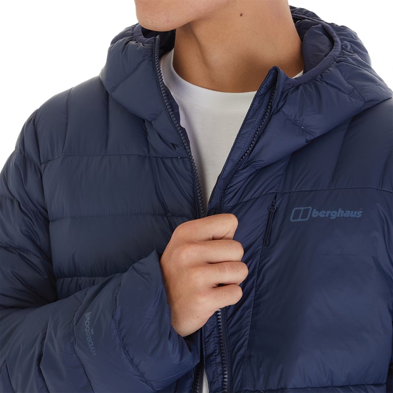 Berghaus Mens Silksworth Hydrodown Insulated Padded Hooded Down Jacket Dark Blue/Dark Blue