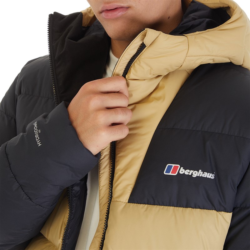 Berghaus Mens Urban Ronnas Reflect Hydrodown Padded Hooded Down Jacket Natural/Black