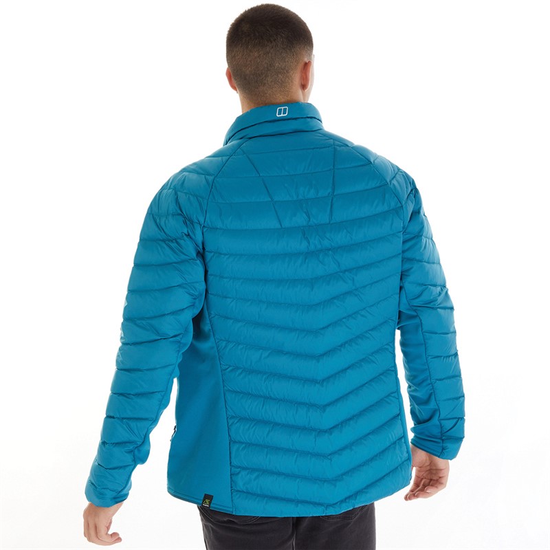 Berghaus Mens Tephra Stretch Reflect 2.0 Hydrodown Insulated Padded Hooded Down Jacket Turquoise/Turquoise