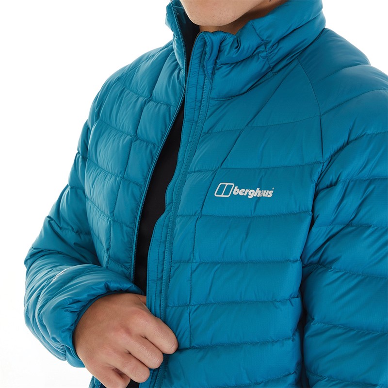 Berghaus Mens Tephra Stretch Reflect 2.0 Hydrodown Insulated Padded Hooded Down Jacket Turquoise/Turquoise