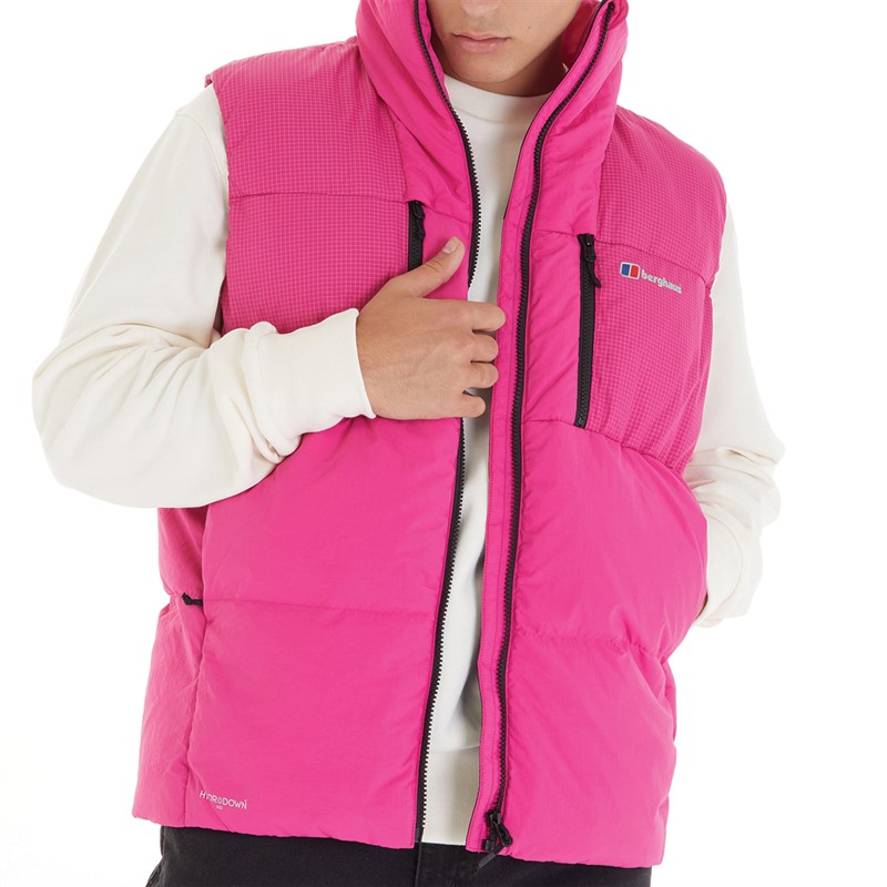 Berghaus Mens Sabber Hydrodown Insulated Padded Down Vest Pink/Pink