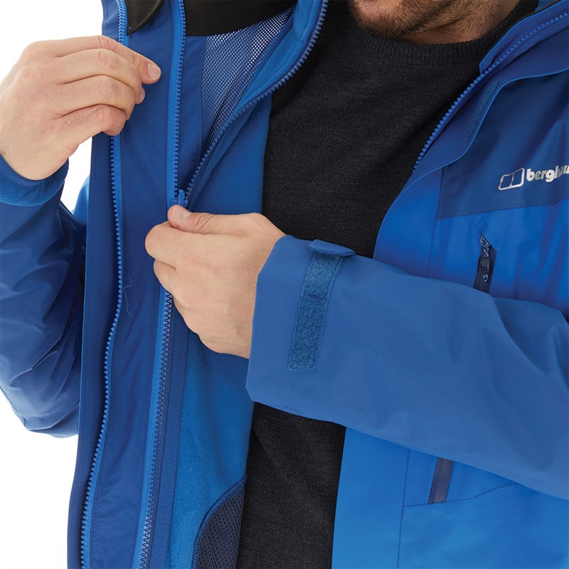 Berghaus Mens Arran 3-In-1 Hydroshell Waterproof Jacket Blue/Dark Blue