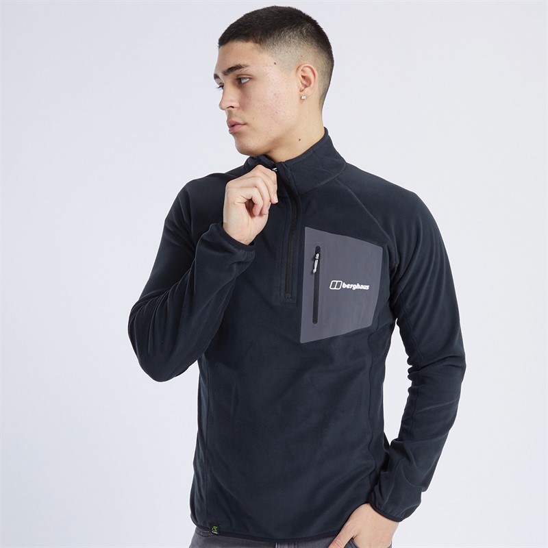 Berghaus Mens Tathwell Half Zip Fleece Jet Black