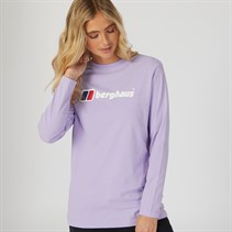 Berghaus Womens Boyfriend Classic Logo Long Sleeve T-Shirt Light Purple/Light Purple