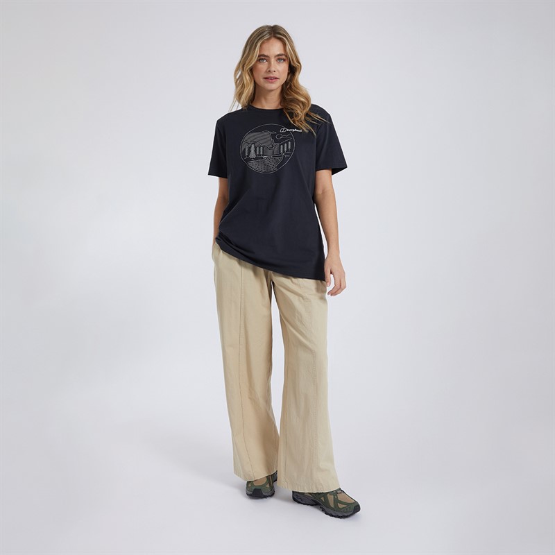 Berghaus Womens Linear Landscape T-Shirt Black/Black