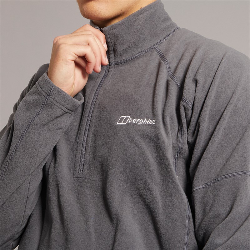 Berghaus Mens Anwick Half Zip Fleece Jacket Grey Pinstripe
