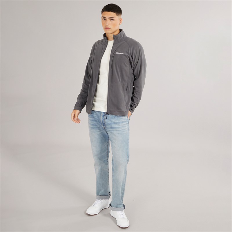 Berghaus Mens Anwick Full Zip Fleece Jacket Grey Pinstripe
