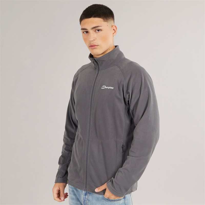 Berghaus Mens Anwick Full Zip Fleece Jacket Grey Pinstripe