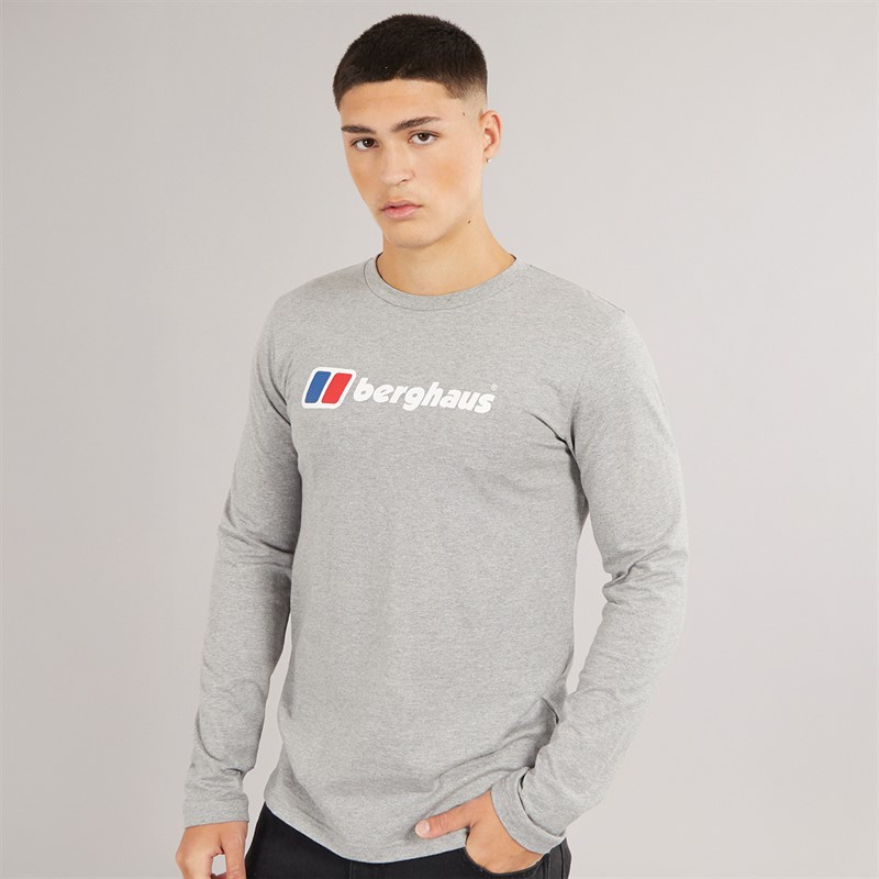 Berghaus Mens Big Logo Long Sleeve T-Shirt Dark Grey/Dark Grey