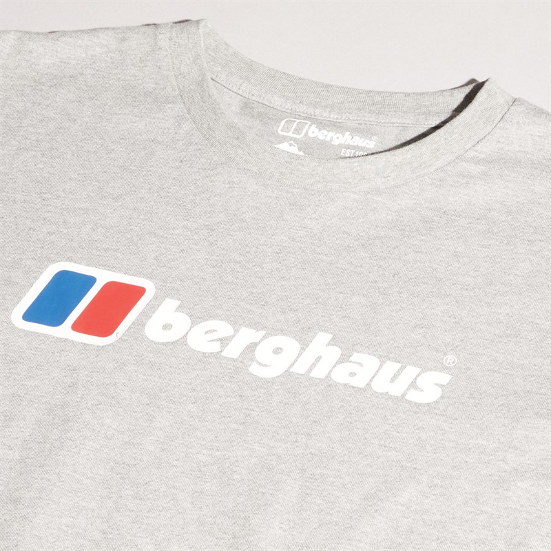 Berghaus Mens Big Logo Long Sleeve T-Shirt Dark Grey/Dark Grey
