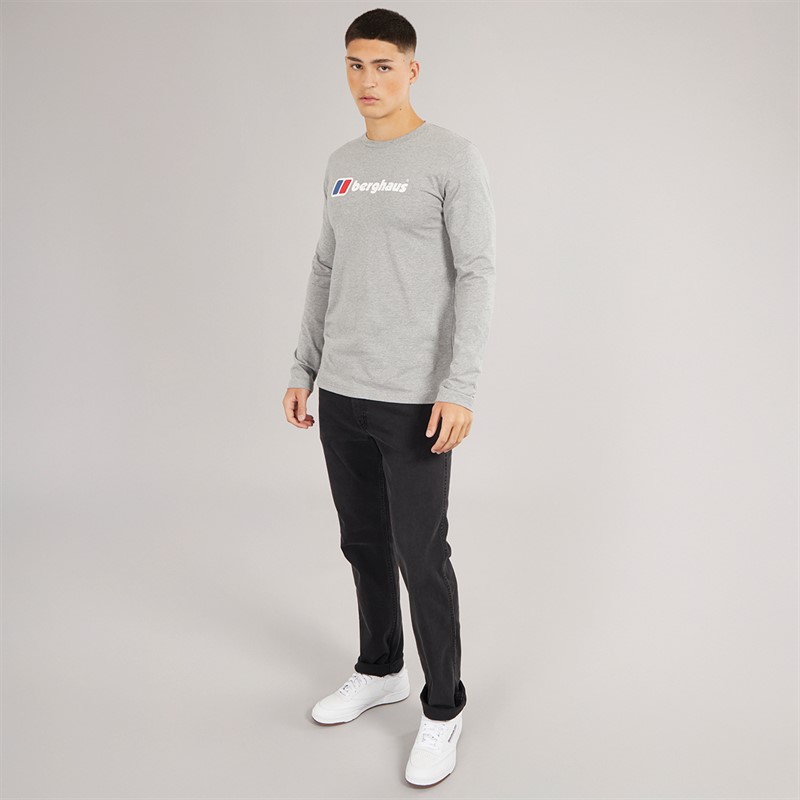 Berghaus Mens Big Logo Long Sleeve T-Shirt Dark Grey/Dark Grey