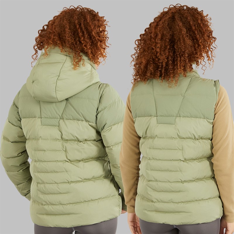 Berghaus Womens Embo 4-In-1 Insulated Padded Hooded Down Jacket Green/Green