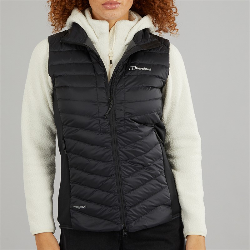 Berghaus Womens Tephra Stretch 2.0 Hydrodown Padded Gilet Black/Black