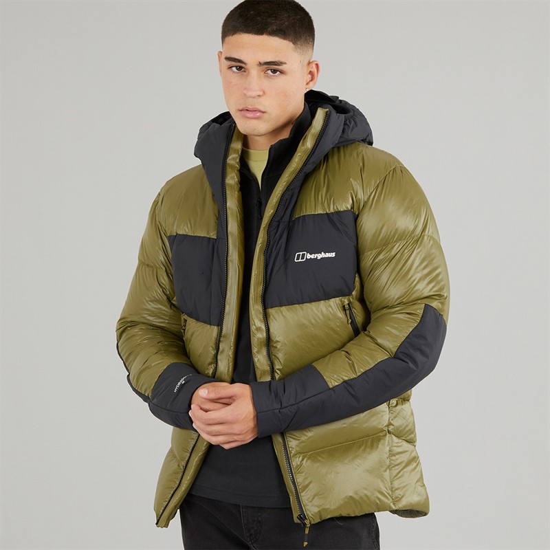 Berghaus Mens Urban Arkos Reflect Hydrodown Insulated Padded Down Jacket Light Green/Black