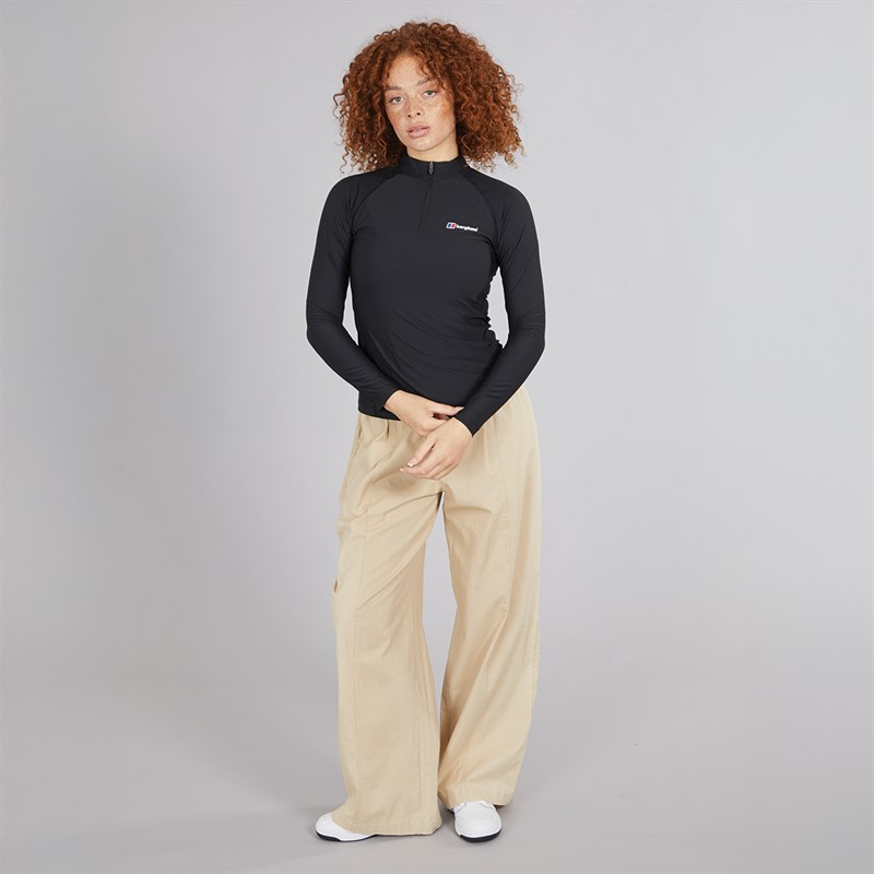 Berghaus Womens 24/7 Tech Half Zip Long Sleeve Top Black/White