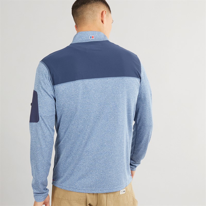 Berghaus Mens 24/7 Explorer Half Zip Long Sleeve Top Blue/Blue