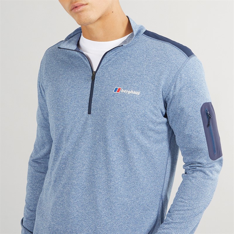 Berghaus Mens 24/7 Explorer Half Zip Long Sleeve Top Blue/Blue