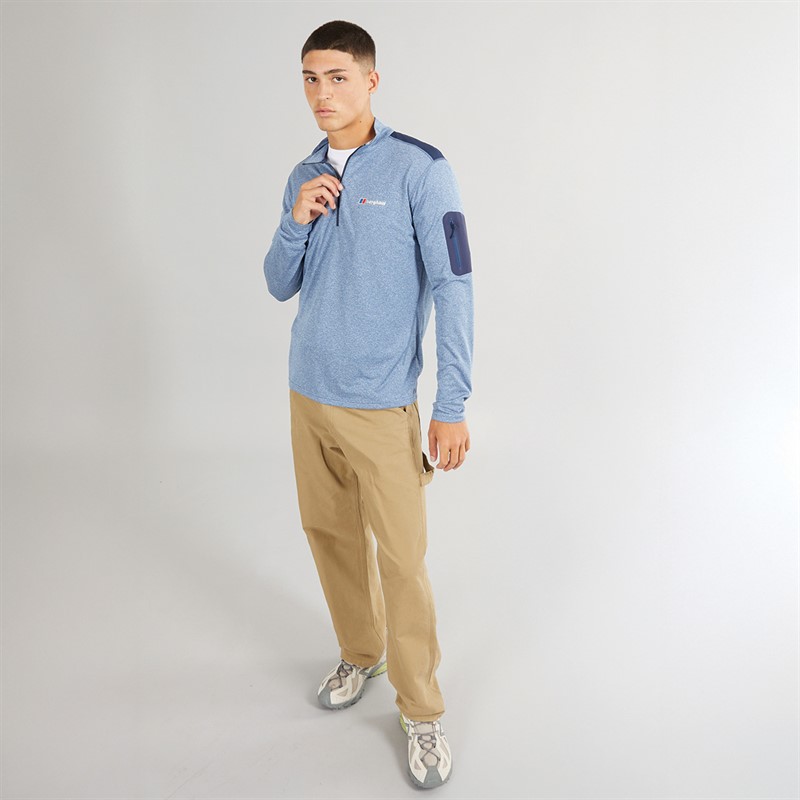 Berghaus Mens 24/7 Explorer Half Zip Long Sleeve Top Blue/Blue