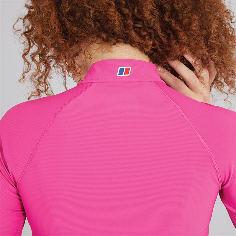 Berghaus Womens 24/7 Tech Half Zip Long Sleeve Top Pink/Pink