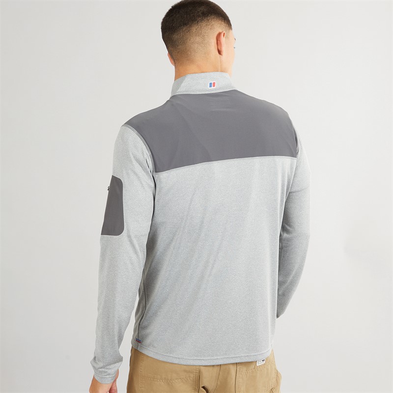 Berghaus Mens 24/7 Explorer Half Zip Long Sleeve Top Grey/Grey