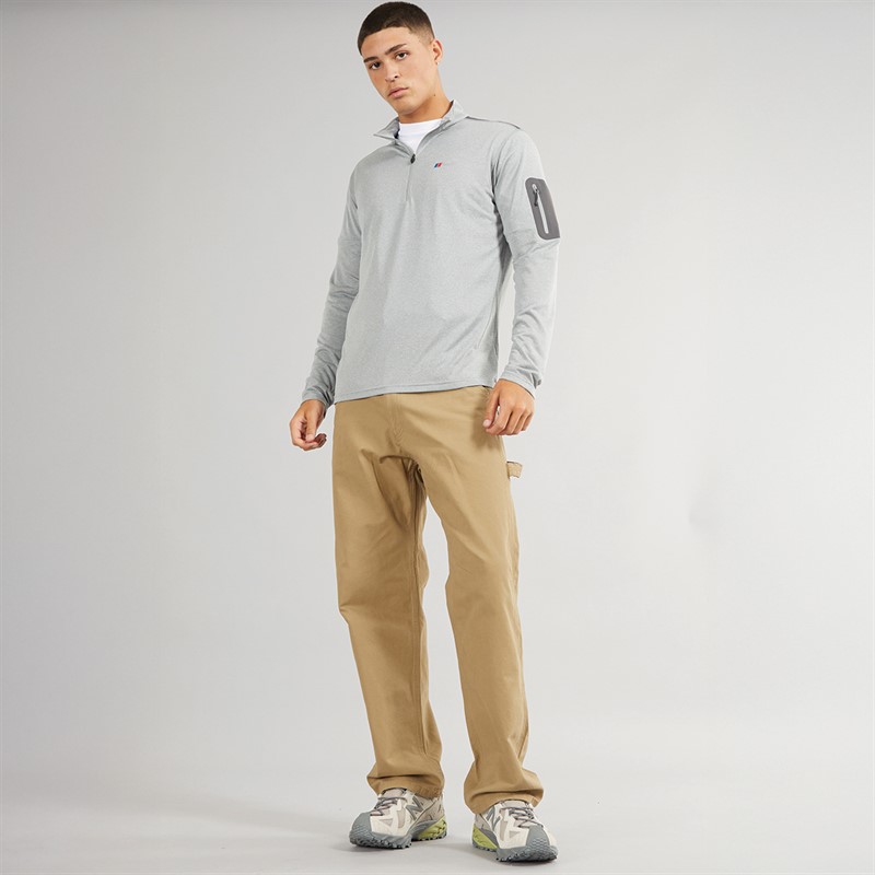 Berghaus Mens 24/7 Explorer Half Zip Long Sleeve Top Grey/Grey