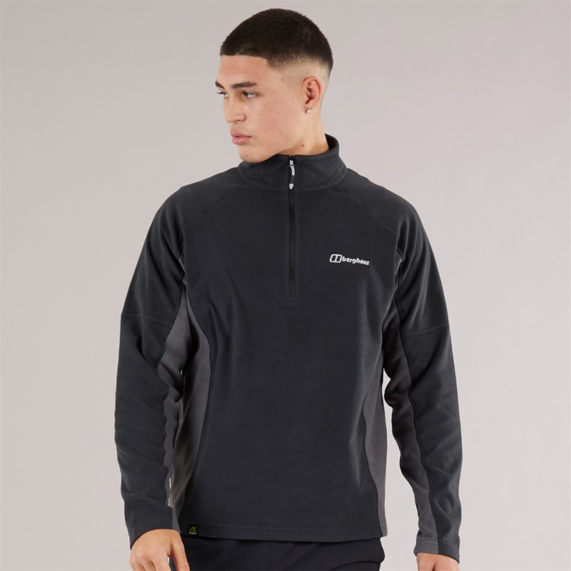 Berghaus Mens Hartsop Eco Half Zip Fleece Black/Grey