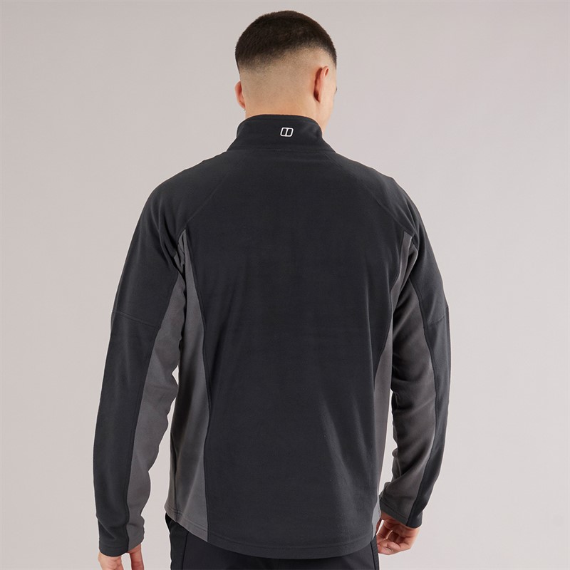 Berghaus Mens Hartsop Eco Half Zip Fleece Black/Grey