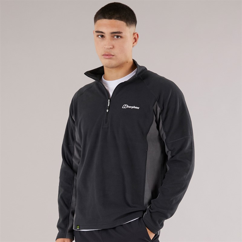 Berghaus Mens Hartsop Eco Half Zip Fleece Black/Grey