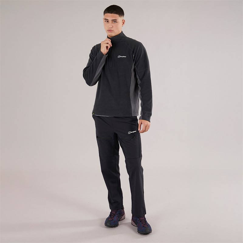 Berghaus Mens Hartsop Eco Half Zip Fleece Black/Grey