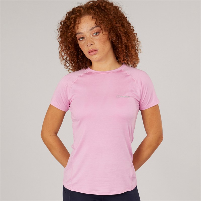 Berghaus Womens Dowsby Tech T-Shirt Light Purple/Light Purple - Size 14