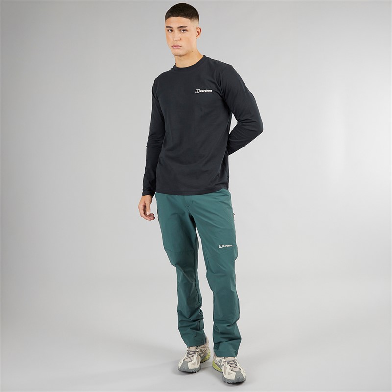Berghaus Mens Small Logo Long Sleeve T-Shirt Black/Black