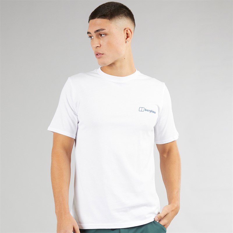 Berghaus Mens Peak Of Symmetry T-Shirt White/Blue