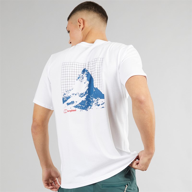 Berghaus Mens Peak Of Symmetry T-Shirt White/Blue