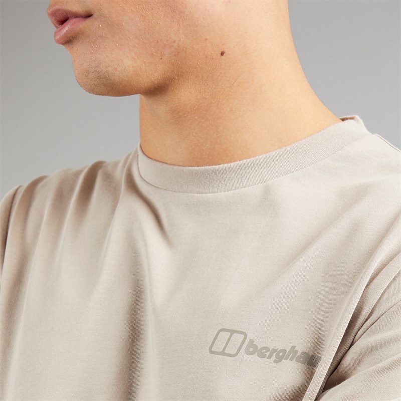 Berghaus Mens Small Logo Long Sleeve T-Shirt Light Grey/Light Grey
