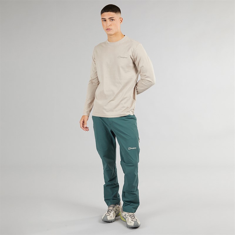 Berghaus Mens Small Logo Long Sleeve T-Shirt Light Grey/Light Grey