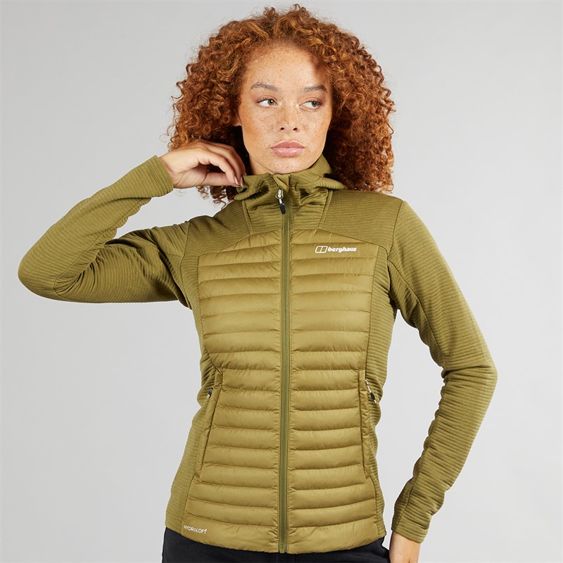 Berghaus Womens Nula Insulated Hydroloft Hooded Hybrid Jacket Light Green/Light Green