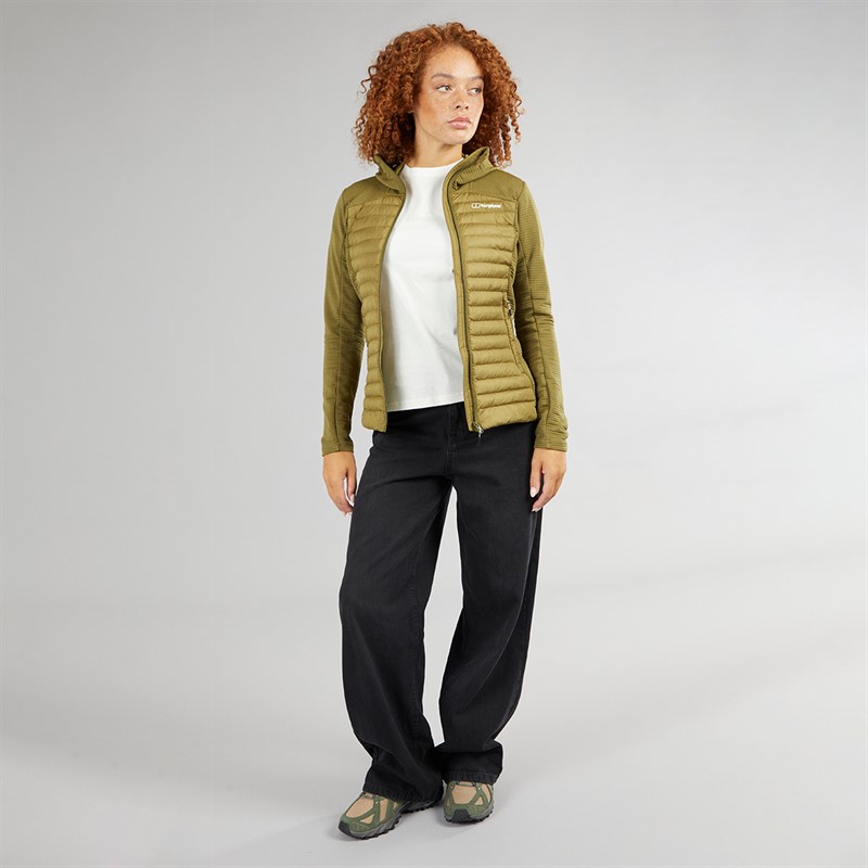 Berghaus Womens Nula Insulated Hydroloft Hooded Hybrid Jacket Light Green/Light Green