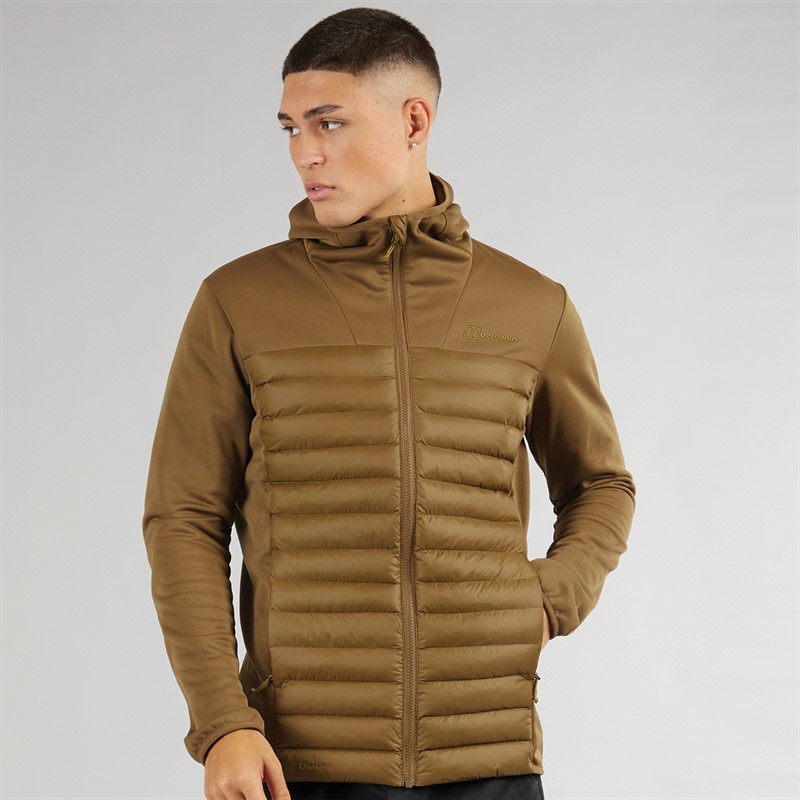 Berghaus Mens Vaskye Insulated Hydroloft Hooded Hybrid Jacket Light Brown/Light Brown